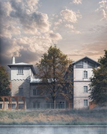 Vodárna, čelní pohled