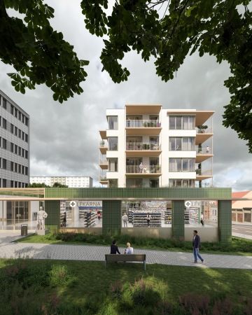 Lékařský dům Mohylová, Plzeň - Renovace a rozšíření bytového domu v Plzni se zdravotnickým zázemím, novým čtvrtým patrem a různorodými bytovými jednotkami.