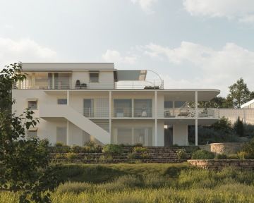 Vila ve funkcionalismu, Plzeň - Rekonstrukce vily v Plzni ve funkcionalistickém stylu s novými vyhlídkovými terasami a upravenou fasádou.